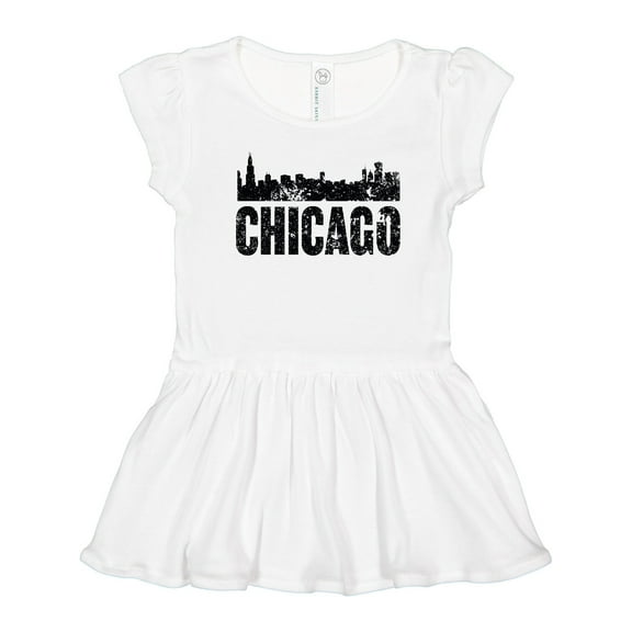 Inktastic Chicago Skyline Grunge Girls Toddler Dress