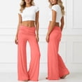 thumbnail image 2 of YUEHUA Fold Over Yoga Pants, On-Trend Solid Wide Leg Loose Fit Lounge Pants with Ruched Waist Y2k 2026 Coral Foldover Yoga Pant Stretchy Loose Gym Lounge Leggings, 2 of 8