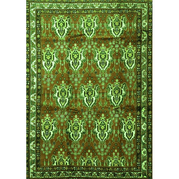 Ahgly Company Indoor Rectangle Persian Green Traditional Area Rugs, 8' x 12'