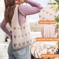 thumbnail image 4 of SUOSDEY Summer Beach Tote Bag with Heart Knit,Hollow Crochet Shoulder Bag Aesthetic Boho Hobo Bag, 4 of 7