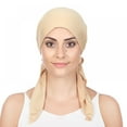 thumbnail image 2 of Chemo Headwear Pre Tied Head Scarf Headwraps Lightweight Turban Beanie Cap for Women, 2 of 6