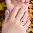 thumbnail image 6 of Three Stone Oval Natural Black Onyx Trio WeddingRing 925 Sterling Silver size 6, 6 of 6