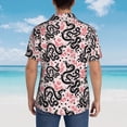 thumbnail image 4 of Honeii Black Snake Print Men’s Hawaiian Shirt,Classic Button-Down Short Sleeve Shirt, for Beach, Vacation, and Outdoor Activities,X-Large, 4 of 7