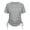Grey, variant on T-Shirts For Women Crew Neck Raglan Short Sleeve T-Shirt Adjustable Side Drawstring Ruched Slim Athletic Effortless Style Tunic Top