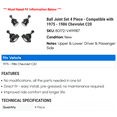 thumbnail image 2 of Ball Joint Set 4 Piece - Compatible with 1975 - 1986 Chevy C20 1976 1977 1978 1979 1980 1981 1982 1983 1984 1985, 2 of 2