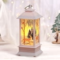 thumbnail image 4 of Christmas-Themed LED Flame Effect Candle Lantern, Battery-Powered Table Lamp for Desktop, Mantel & Holiday Centerpiece, 4 of 6
