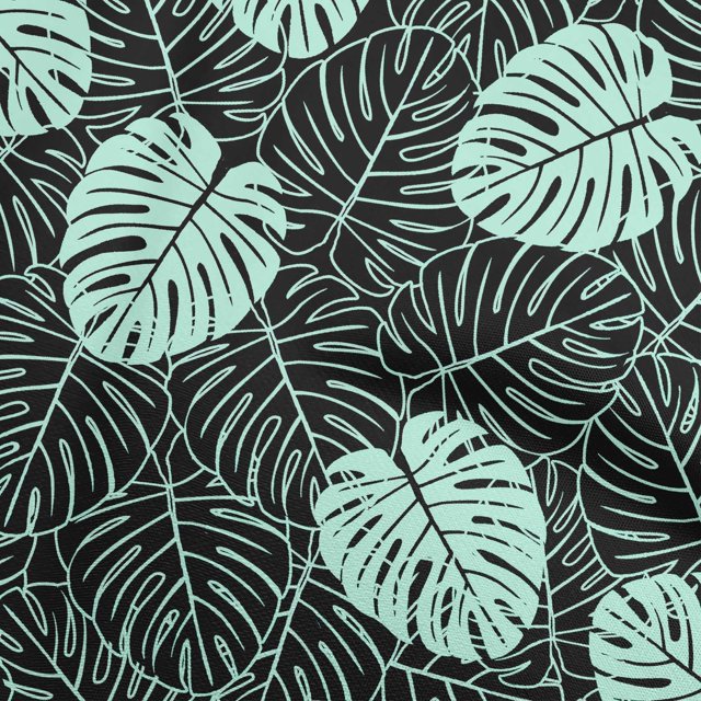 oneOone Velvet Light Blue Fabric Tropical Fabric For Sewing Printed Craft Fabric By The Yard 58 Inch Wide