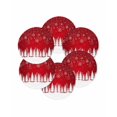 thumbnail image 7 of 13 Inch Round Placemats Set of 6, Red Christmas Snowflakes Non Slip Heat Insulation PP Table Mats, Xmas Balls Winter Pine Tree Washable Place Mats for Kitchen Dining Party Table Decor, 7 of 7