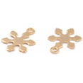 thumbnail image 2 of 20 colgantes navideños de acero inoxidable con forma de copo de nieve, chapados en oro de 18k., 2 of 2