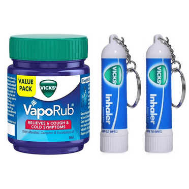 Vicks Vaporub & Inhaler Relieves Blocked Nose Cold Relief  1 Vaporub 50 10 ml Extra  2 inhalers 0.5 ml
