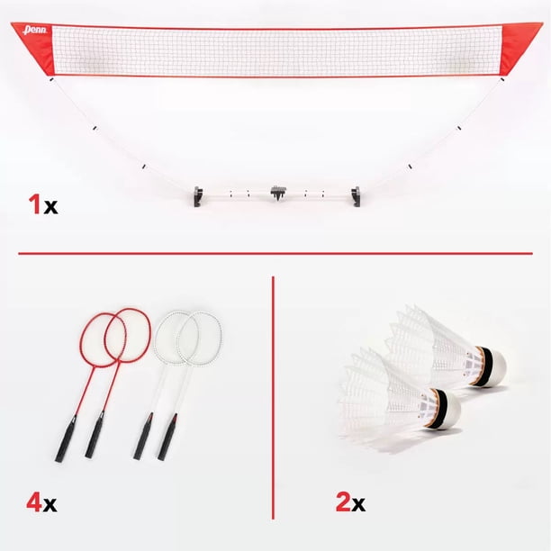 Penn BADMINTON SET バドミントンセット 4.6mネット Penn Premium Easy Setup Badminton Set - Walmart Business Supplies