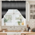 Black Ombre Kitchen Curtains Swag Valance for Windows/Bathroom/Cafe ...
