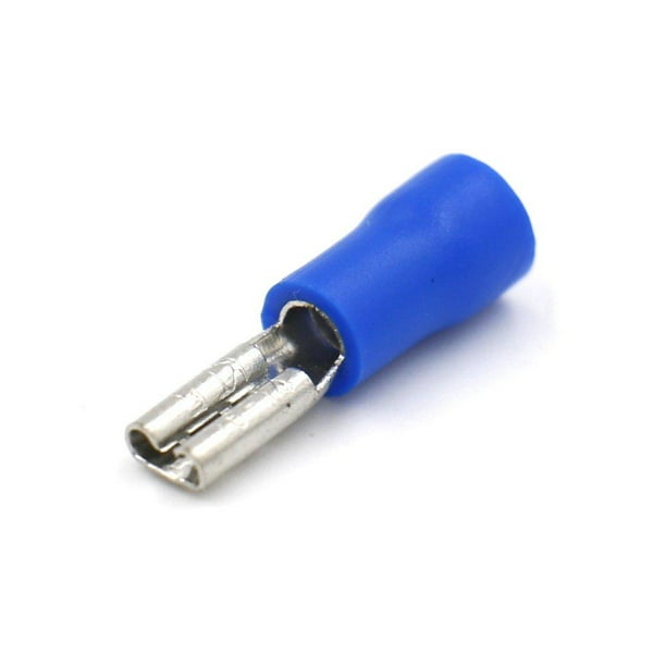 Blue Female Insulated Spade Wire Connector Electrical Crimp Terminal 1614 AWG 2.8 x 0.5mm 100