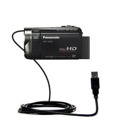 Classic Straight USB Cable suitable for the Panasonic HDC-SD60 Video Camera with Power Hot Sync and Charge Capabilities - Uses Gomadic TipExchange Tec