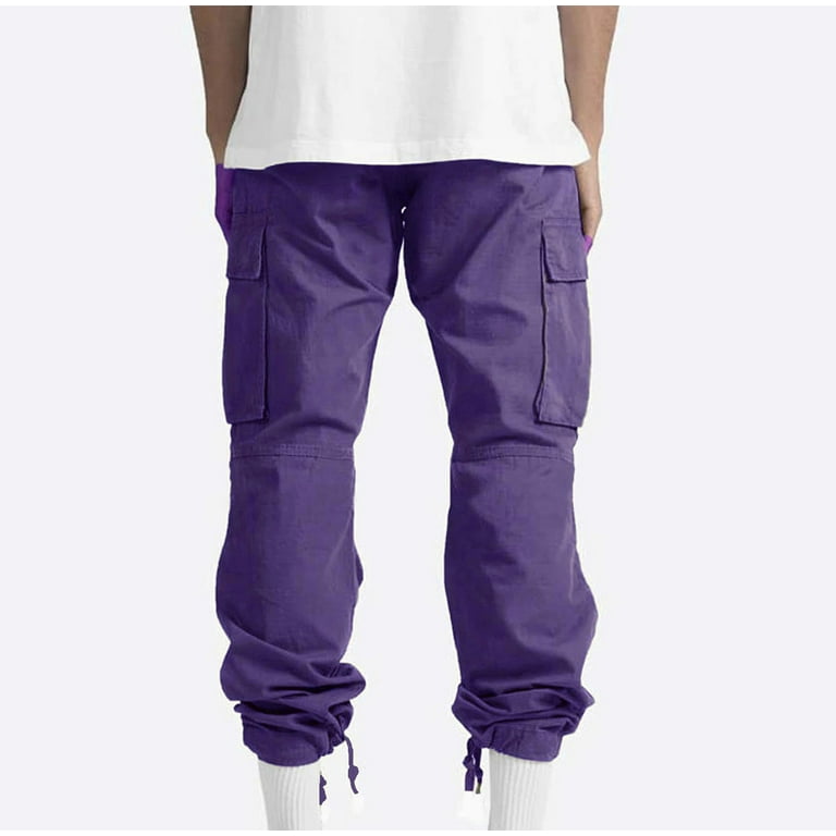 Off-white Multi-pocket Straight-leg Cargo Pants In Purple