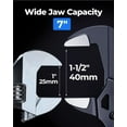 thumbnail image 3 of 7-INCH Plier Wrench, CR-V Construction Adjustable Wrench With Pouch, Black Finish Smooth Jaw Pliers, Parallel Jaws with Comfortable Grips, Suitable for All Types of Nuts, Water Pipes, 3 of 9