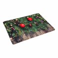 thumbnail image 2 of MKHERT Christmas Decorations Fir Tree Branches with Toys On Old Wood Doormat Rug Home Decor Floor Mat Bath Mat 23.6x15.7 inch, 2 of 3