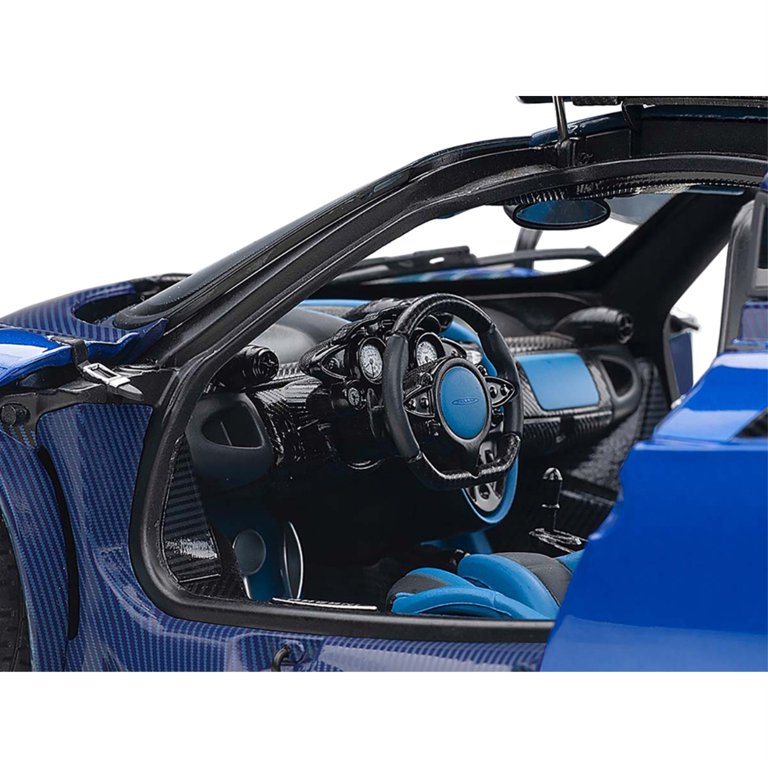Autoart Pagani Huayra BC 1/18 Scale Model Car - Blu Francia/Candy Blue Metallic With Carbon Details