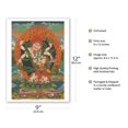 thumbnail image 2 of Mahakala Shadbhuja Sita (White Lord with Six Hands) - Tantric Wealth Deity - Vintage Tibetan Thangka Buddhist Painting - Master Art Print (Unframed) 9in x 12in, 2 of 4