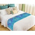 thumbnail image 1 of ABPHQTO Escamas de pescado, morado, azul, camino de cama, bufanda, ropa de cama, decoración, 50x240 cm ABPHQTO Bedrunner-ZK-78, 1 of 2