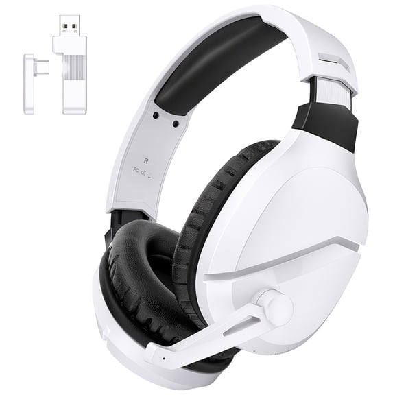 Wireless Gaming Headset with Noise-Canceling Mic for PS5, PC, PS4, USB Receiver & Type-C, Gift for Gamers