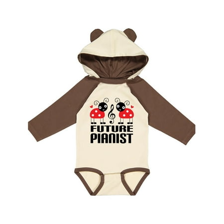 

Inktastic Piano Gift Future Pianist Gift Baby Girl Long Sleeve Bodysuit