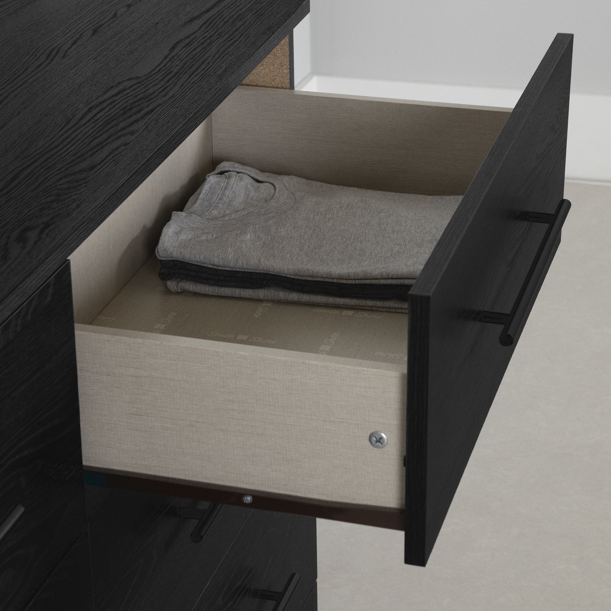 South Shore Primo 6-Drawer Dresser for Adult, in Black Oak