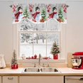 thumbnail image 2 of Red Christmas Snowman Tie Up Valances Curtain, Xmas Balls Pine Tree Snowflake Grey Adjustable Rod Pocket Short Window Treatment Tie Up Curtains Valances for Kitchen Living Room Bathroom 42x18 Inches, 2 of 9