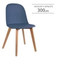 thumbnail image 5 of 2xhome Set of 2 Modern Armless Dining Chairs | Plastic Shell Seat with Wooden Legs | Indoor or Outdoor Use | Home Kitchen Patio, Blue, 5 of 12