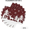 thumbnail image 3 of Christmas Elk Deer Table Placemats Set of 6 Snowflake \u200bfor Outdoor Indoor Home Party Kitchen Dining Decor, 12x18 Red and White, 3 of 6