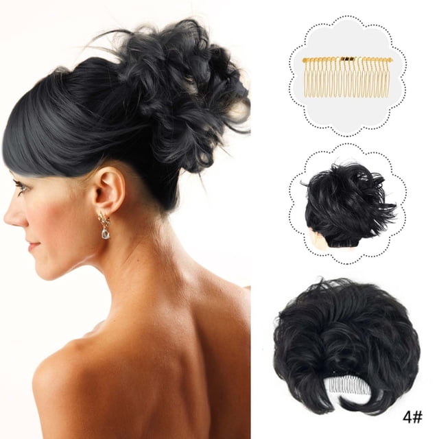 Fiudx Peluca con Círculos, Peluca Estilosa, Postizable Tipo Nido de Pollo, Voluminosa y Suelta, Extensión de Cabello de Aspecto Natural, Peinados Versátiles, Ideal para Mujeres de Moda, con Clip Segu