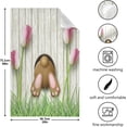 thumbnail image 4 of Brown Easter Bunny Kitchen Dish Towels Set of 1 Absorbent Hand Towels, Lint-Free 18"x28" White Wooden Board Dishcloths Fast Drying for Cooking Baking Home Clean, 4 of 6