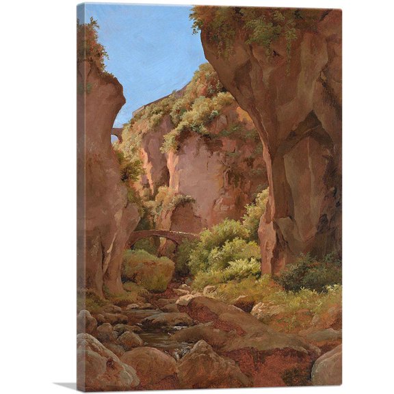 ARTCANVAS Plein-air Study Of a Gorge Sorrento 1843 Canvas Art Print by Louis Gurlitt - Size: 18" x 12" (0.75" Deep)