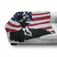 thumbnail image 3 of Americana Soft Flannel Fleece Blanket, Black and White Martin Luther King Portrait United States Flag and Famous Words, Cozy Plush for Indoor and Outdoor Use, 60" x 80", Multicolor, by Ambesonne, 3 of 6