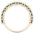 thumbnail image 5 of 0.98 ctw Wedding Band for Women - 14K Rose Gold Simulated Emerald Stackable Eternity Ring, 5 of 6