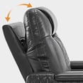 thumbnail image 4 of MCombo Home Theater Seating with USB Ports, LED Light Armrest Storage, Faux Leather Power Recliner Chair , HTS401, 4 of 8