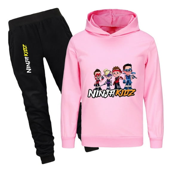 Ninja Kidz Tracksuit Set for Kids – Boys Girls Pullover Hoodie and Joggers – Stylish 2-Piece Outfit for Daily Activities
