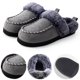 thumbnail image 1 of Caseras Difusas Slip On House Shoes Men Faux Fur Collar para Otoño Invierno, 1 of 8