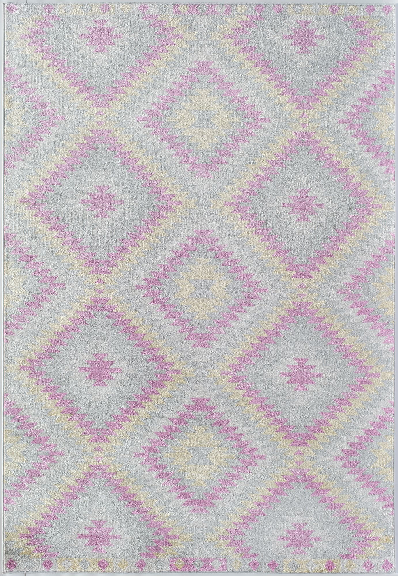 Soleil BR30R BubbleGum Tribal Moroccan Gray Area Rug, 8'9"x12'