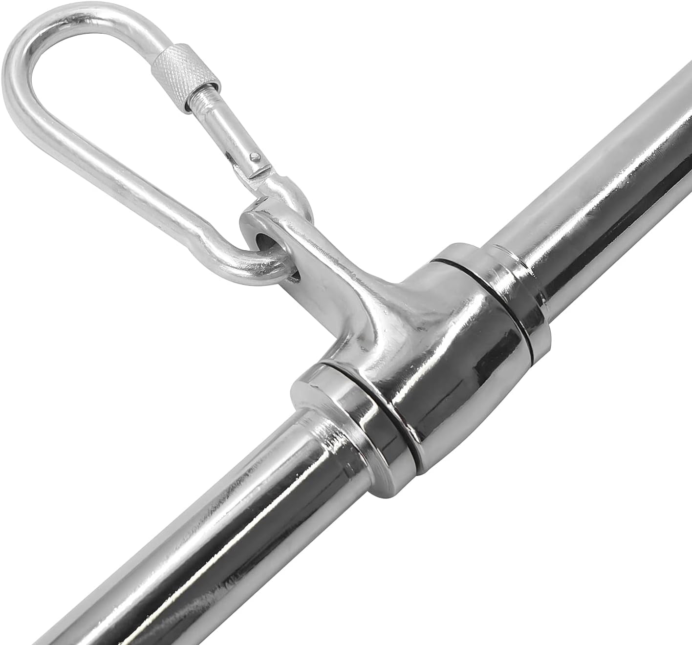 Rotating Straight Bar, Heavy Duty   Attachments for Tricep Pushdown Bicep Curls, 22 Inch  Steel Weightlifting Bar with Rubber Grips
