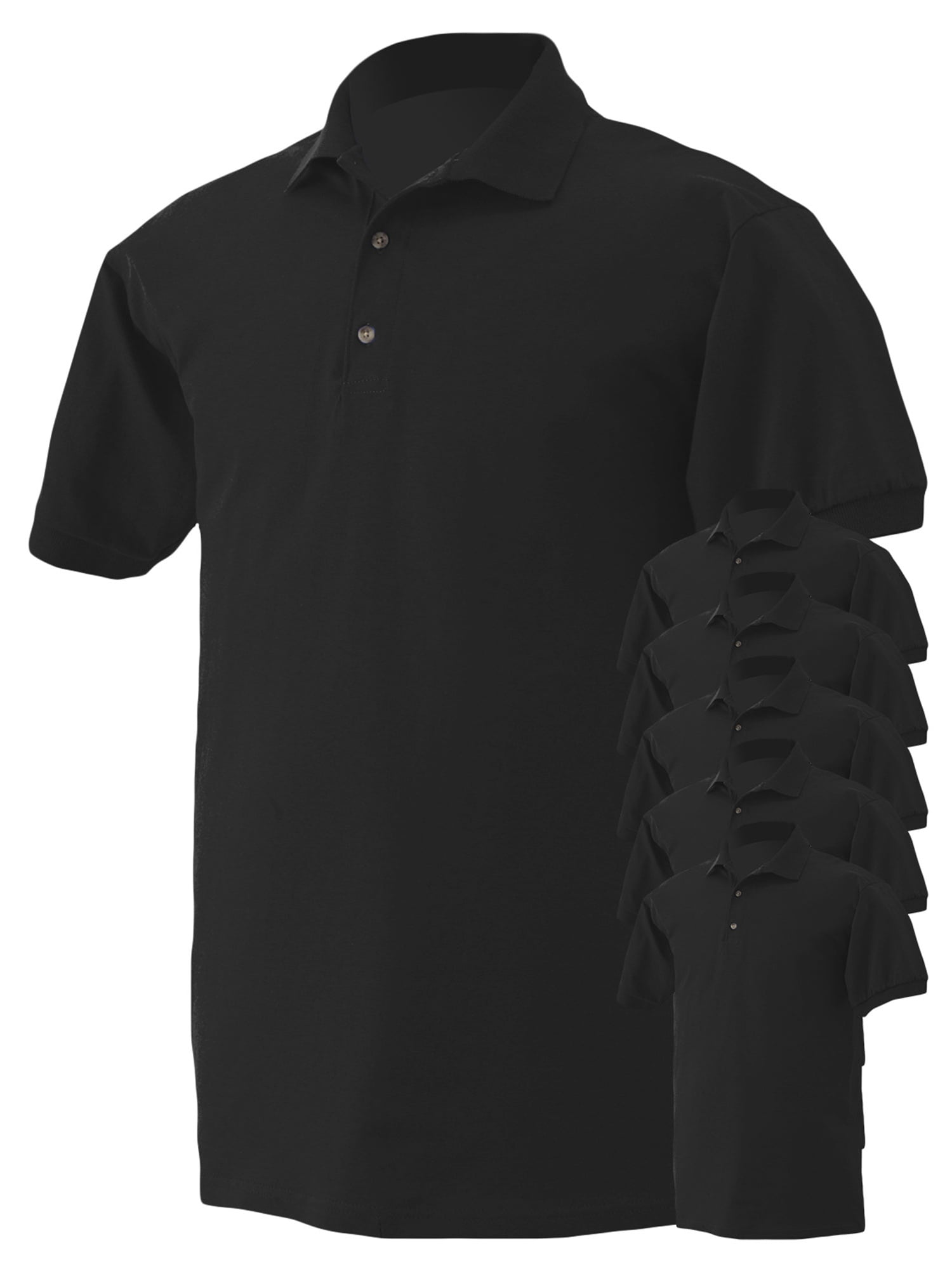 Gildan Mens ButtonDown Polo Shirt, Pack of 6