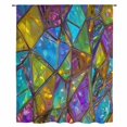 thumbnail image 1 of Stained Glass Sheer Curtains 63 Inches Long, Vintage Abstarct Geometric Pattern Art Light Filering Curtains, Breathable Simi Curtain Privacy Drapes for Living Room Lightweight Window Treatment, 1 of 8