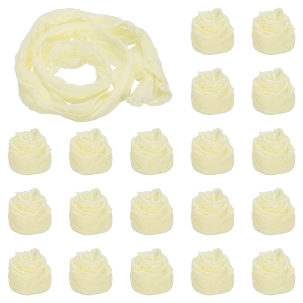 Uxcell 65cm/26" Medias de Flor de Tela de Malla de Nylon para Manualidades DIY, Crema, Paquete de 20