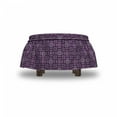 thumbnail image 4 of Abstract Ottoman Cover, Geometric Modern Squares, 2 Piece Slipcover Set with Ruffle Skirt for Square Round Cube Footstool Decorative Home Accent, Standard Size, Purple and Plum, by Ambesonne, 4 of 5