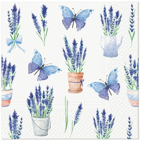Keep Unique Lavender Floral Decoupage Paper Napkins, Luncheon Decorative Napkins, 20/Pack