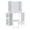 White, variant on Corner Vanity Set with Stool, Makeup Vanity Desk with LED Lights, Charging Station, 2 Cabinets, Side Shelves.