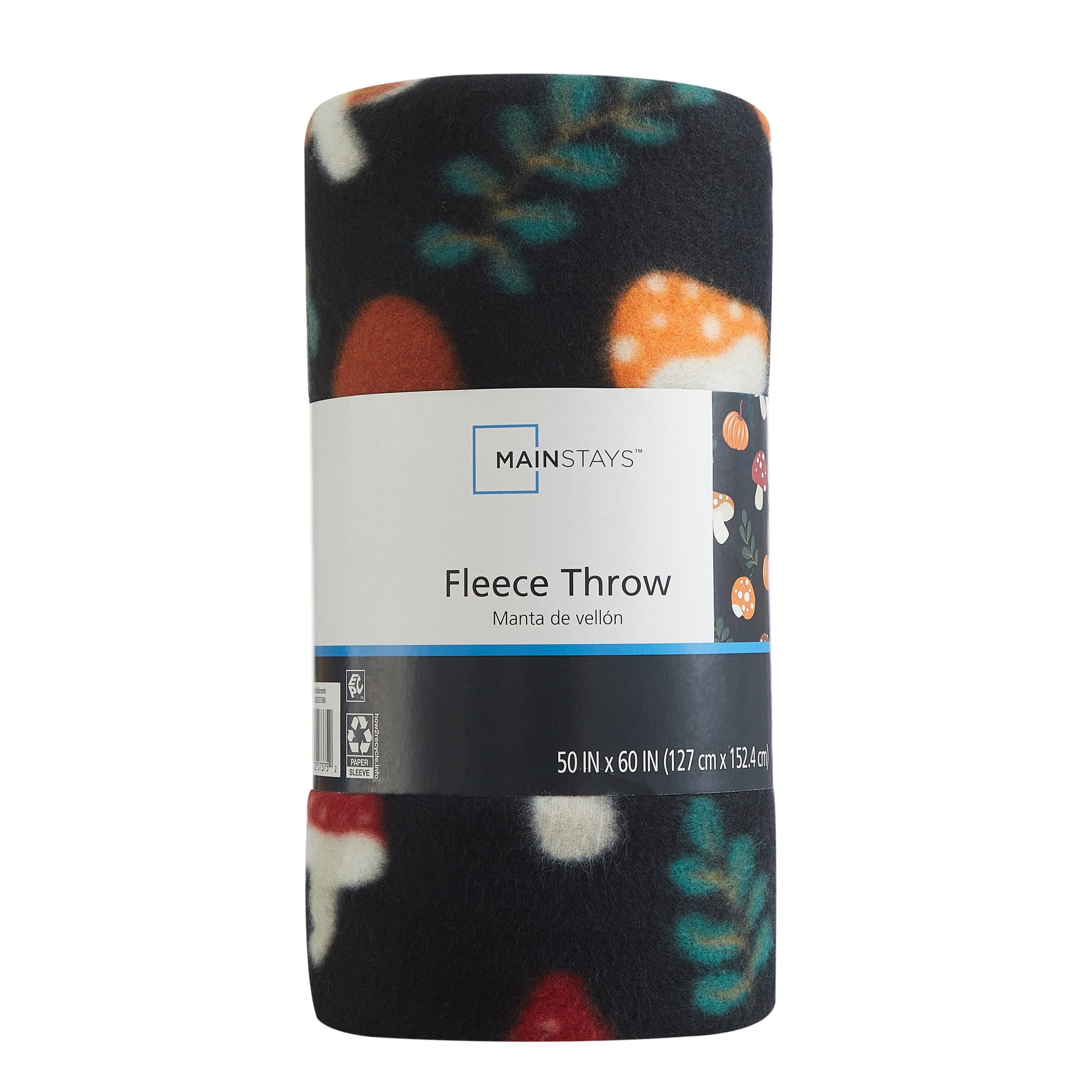 Mainstays Mushroom Fleece Throw