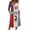 Deep Red, variant on 4th of July Dresses for Women 3/4 Sleeve V-Neck Button Down A-Line Midi Patriotic American Flag Dress Casual Summer Beach Vacation Sundress with Pockets