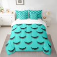 thumbnail image 2 of Castle Fairy Elegant Eyelash Twin Bedding Sets 7-Piece for Adults Female Women,Black Teal Bedding Comforter Set Microfiber,Bling Makeup Breathable Sheet Sets,Lightweight Room Decor,Reversible, 2 of 8
