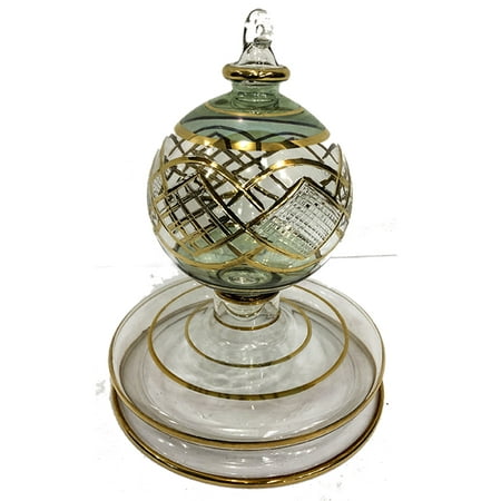 Handmade Golden Tree Christmas Tree Ornament, Lovely pattern of Arches and Angles in Gold with Green. Handmade in Egypt. ()